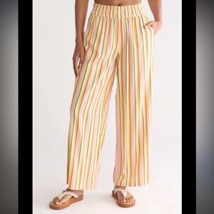 Billabong Women’s Seaside Striped Lightweight Summer Beach Pants Size Large